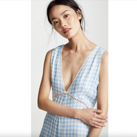 Lost + Wander Fiesta Gingham Jumpsuit Baby Blue - Picture 2 of 10